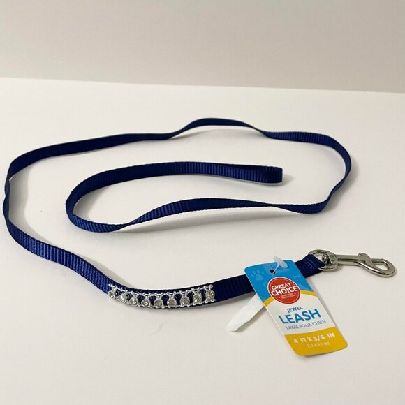 Grreat Choice Jewel Bling Dog Leash XSmall XS 4 Feet Blue - Picture 2 of 7